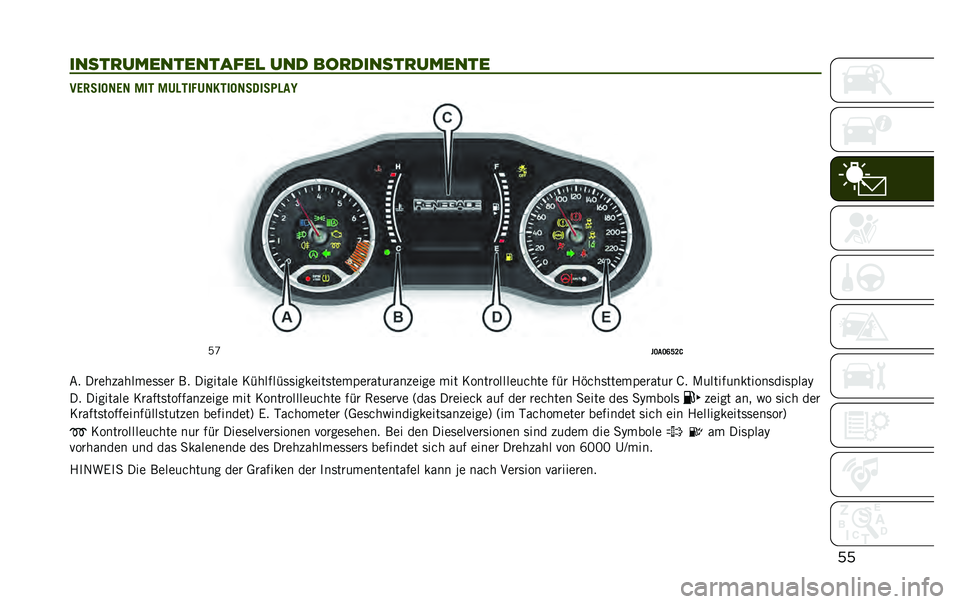 JEEP RENEGADE 2020  Betriebsanleitung (in German) ��
��������������
���
 ��� ��������������� ��/����"��/� �,�� �,��0���.������"���7���1�0��=
�=�Q
��>��>�E�J�?�
�&� ����
� ��
����	�	�