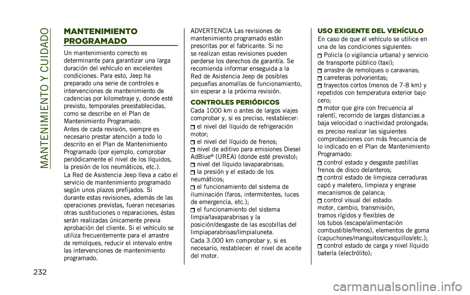 JEEP RENEGADE 2020  Manual de Empleo y Cuidado (in Spanish) ���=�4�,�$�4�C��C�$�4�,�3��R��.�@�C�?�=�?�3
��� �������������	
���	�������	
�@� �
�	������
����� �������� ��
������
���	��� ��	��	 ��	��	