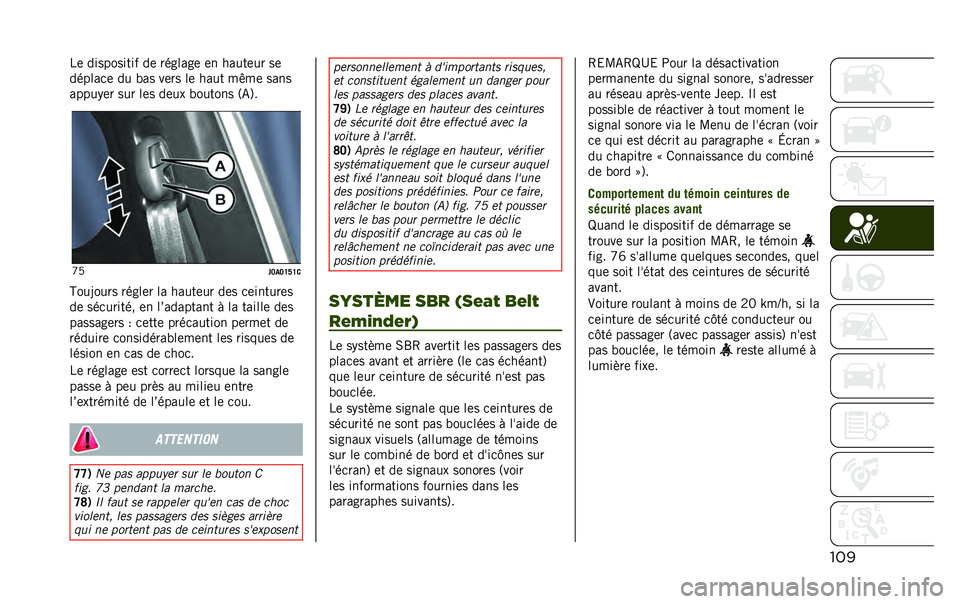 JEEP RENEGADE 2020  Notice dentretien (in French) �����	 ���������� ��	 �������	 �	� �����	�� ��	
������
�	 �� ��� ��	�� ��	 ���� ��+��	 ����
�����%�	� ��� ��	� ��	�� ������� �3