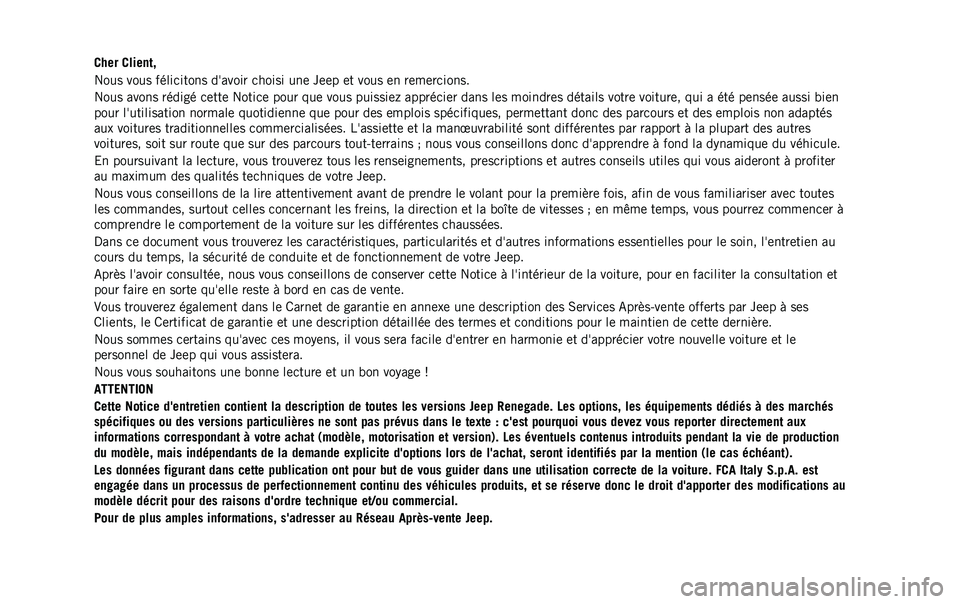JEEP RENEGADE 2020  Notice dentretien (in French) 