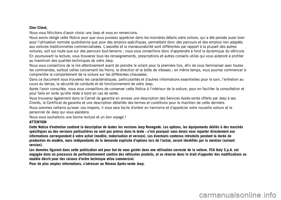 JEEP RENEGADE 2021 Notice dentretien (in French) JEEP RENEGADE 2021 Notice dentretien (in French)