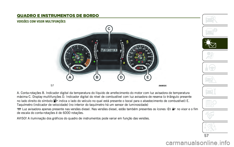 JEEP RENEGADE 2020  Manual de Uso e Manutenção (in Portuguese) ��
���	��� � ����
������
�� �� ����� �C��"�7�O��7 �
�� �C�5�7��" ���D��5�4����O��7
�A�[
� �J��J�R�W�K�

�7� �8��	���&�����!�$��
 �9� �L�	������� 
