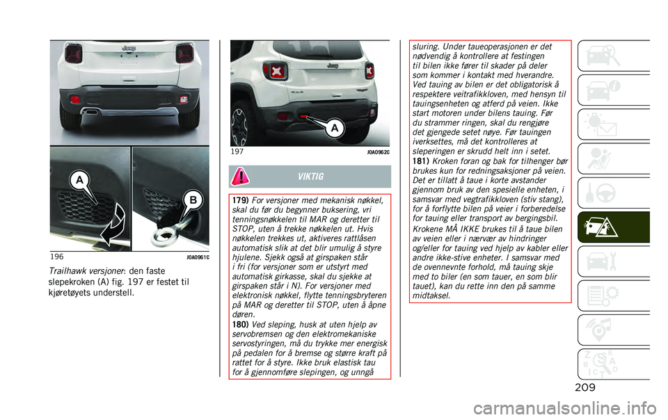 JEEP RENEGADE 2020  Drift- og vedlikeholdshåndbok (in Norwegian) ����:�+�I
��<��<�J�B�E�,
����	����H� �������
�� �& �
�
� �����

��	�
��
�����
� ��6�* ���� �:�+�H �
� ��
���
� ���	
�����
����
�� ���
�
����
�