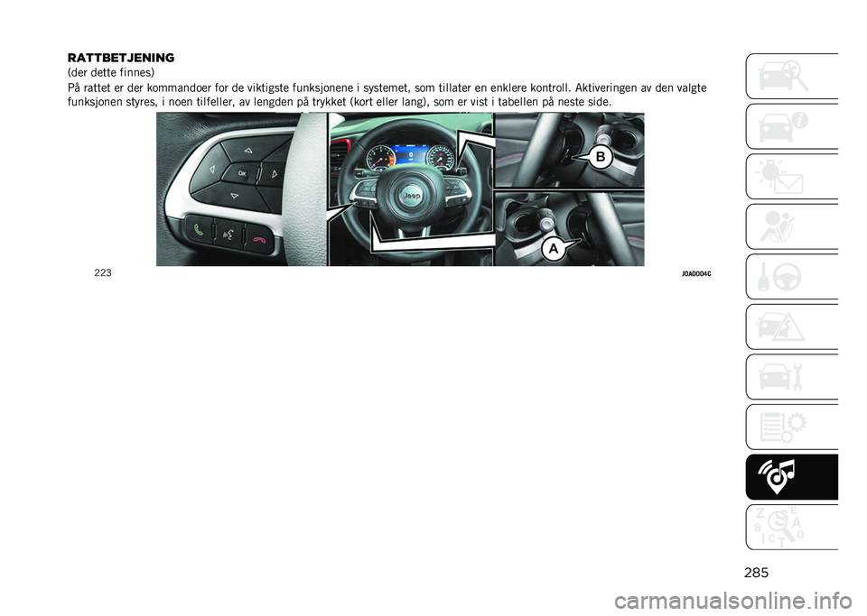 JEEP RENEGADE 2021  Drift- og vedlikeholdshåndbok (in Norwegian) ���
�
��
�
���
������
��
�
� �
�
���
 �����
��*
�7� �����
� �
� �
�
� �������
��
� ��� �
�
 ���������
 ���������
��
 � �����
��
�� ��
