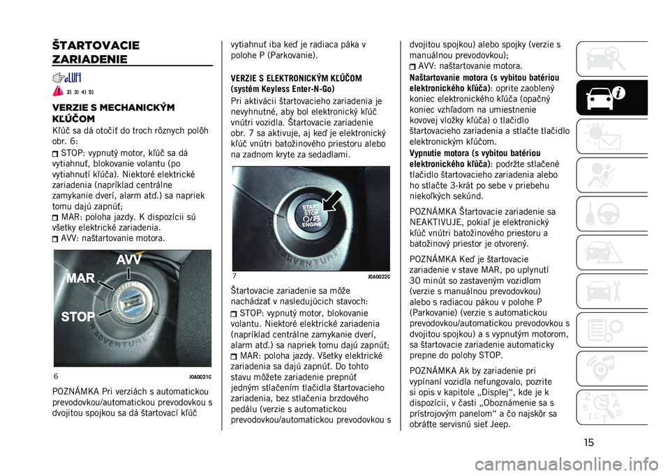 JEEP RENEGADE 2021  Návod na použitie a údržbu (in Slovakian) ������
�������
���
�������
�S�3 �T�3 �Z�3 �^�3
���
��� � ����!�������
��#� ���
�I�4��) �� �� ����)��# �� ����"� ��-��!��"� ����-�
���