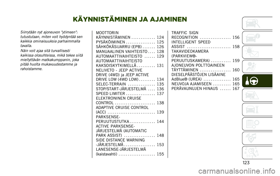 JEEP RENEGADE 2020  Käyttö- ja huolto-ohjekirja (in in Finnish) ����������	���� ��
 �
��
�	����
������������� ��� �����
���� �2�����
�
��2�0
�����
������� ����
� ���� ��������� �
�
�
��