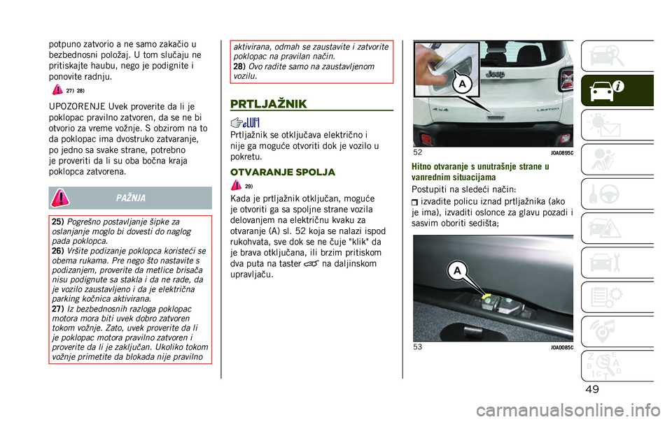 JEEP RENEGADE 2020  Knjižica za upotrebu i održavanje (in Serbian) ��������� ��	������ �	 �� ��	�
� ��	��	��� �
������!����� �����%�	�� � ���
 �����	�� ��
��������	��� �
�	����" ���� �� ���!��