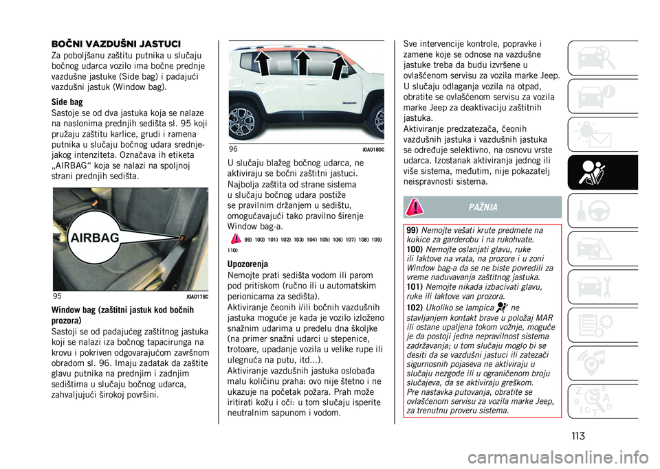 JEEP RENEGADE 2021  Knjižica za upotrebu i održavanje (in Serbian) �������� �������� ����
���
�8�	 ��������	�� ��	����� �������	 � �����	��
������ ��!�	���	 ������ ��
�	 ����� ����!���
��	�