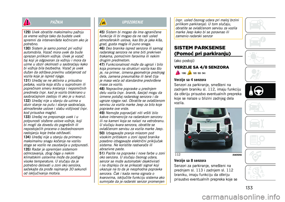 JEEP RENEGADE 2021  Knjižica za upotrebu i održavanje (in Serbian) ���������
�J�@�P�. �-��� �����
��
� ����	������ �����
�
�� ����� �����
� �
��� �� �����
� ����
�	������ �� ���
���������
� 