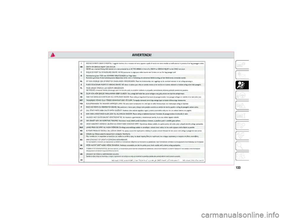 JEEP CHEROKEE 2021 Libretto Uso Manutenzione (in Italian) 133
2020_JEEP_CHEROKEE_UG_LHD_EE.book Page 133 AVVERTENZA! JEEP CHEROKEE 2021 Libretto Uso Manutenzione (in Italian) 133
2020_JEEP_CHEROKEE_UG_LHD_EE.book Page 133 AVVERTENZA!