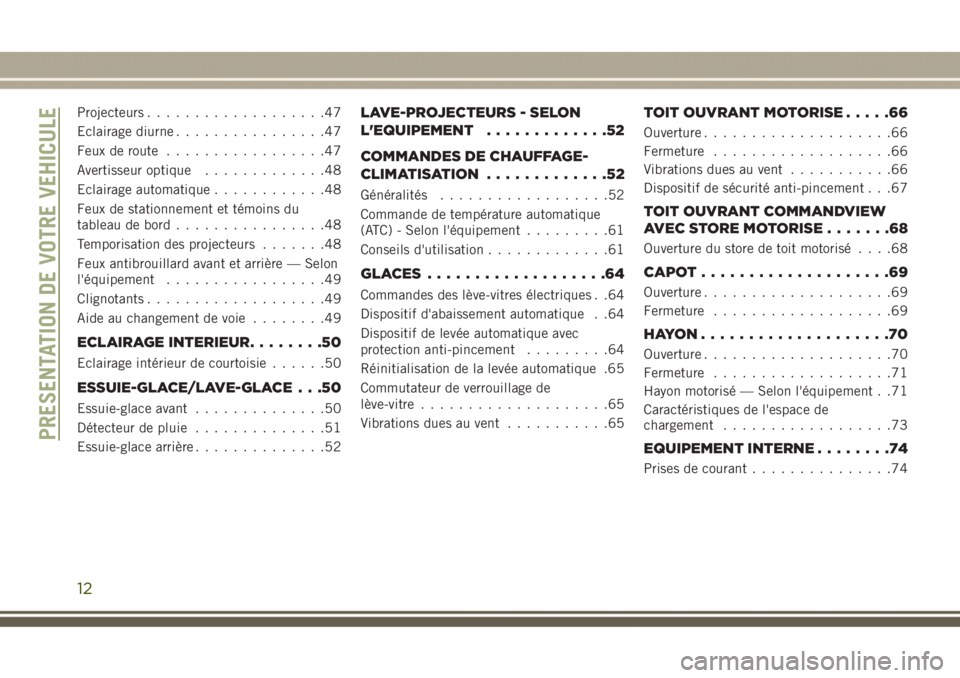 JEEP GRAND CHEROKEE 2017 Notice dentretien (in French) Projecteurs...................47
Eclairage diurne................47
Feux de route.................47
Avertisseur optique.............48
Eclairage automatique............48
Feux de stationnement et té JEEP GRAND CHEROKEE 2017 Notice dentretien (in French) Projecteurs...................47
Eclairage diurne................47
Feux de route.................47
Avertisseur optique.............48
Eclairage automatique............48
Feux de stationnement et té