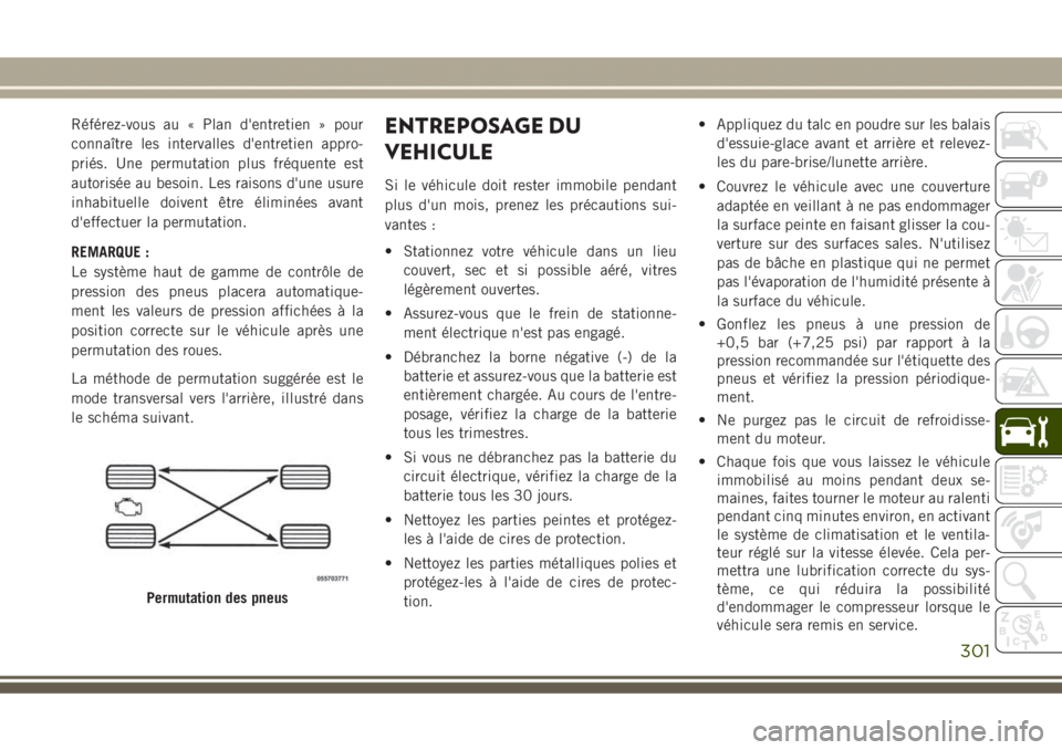 JEEP GRAND CHEROKEE 2017 Notice dentretien (in French) Référez-vous au « Plan d'entretien » pour
connaître les intervalles d'entretien appro-
priés. Une permutation plus fréquente est
autorisée au besoin. Les raisons d'une usure
inhabi JEEP GRAND CHEROKEE 2017 Notice dentretien (in French) Référez-vous au « Plan d'entretien » pour
connaître les intervalles d'entretien appro-
priés. Une permutation plus fréquente est
autorisée au besoin. Les raisons d'une usure
inhabi