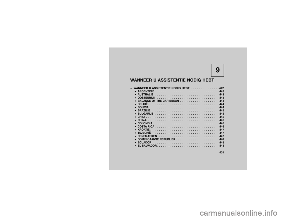 JEEP GRAND CHEROKEE 2015 Instructieboek (in Dutch) 9
WANNEER U ASSISTENTIE NODIG HEBT
WANNEER U ASSISTENTIE NODIG HEBT . . . . . . . . . . . . . .442
ARGENTINIË . . . . . . . . . . . . . . . . . . . . . . . . . . . . . . .443
AUSTRALIË . . . . JEEP GRAND CHEROKEE 2015 Instructieboek (in Dutch) 9
WANNEER U ASSISTENTIE NODIG HEBT
WANNEER U ASSISTENTIE NODIG HEBT . . . . . . . . . . . . . .442
ARGENTINIË . . . . . . . . . . . . . . . . . . . . . . . . . . . . . . .443
AUSTRALIË . . . .