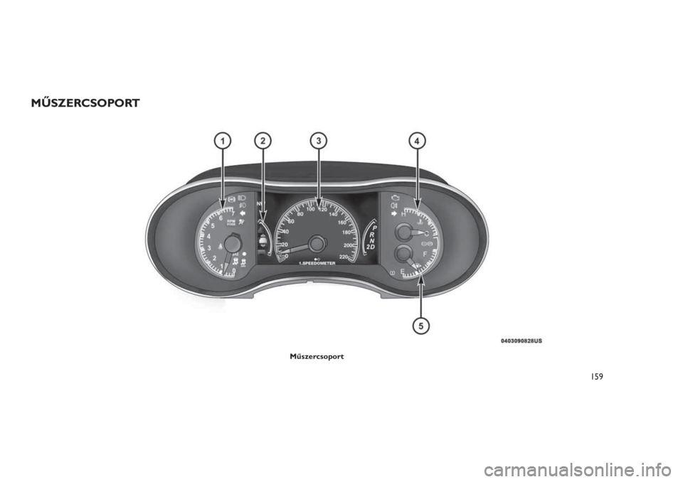 JEEP GRAND CHEROKEE 2016 Kezelési és karbantartási útmutató (in Hungarian) MŰSZERCSOPORT
Műszercsoport
159 JEEP GRAND CHEROKEE 2016 Kezelési és karbantartási útmutató (in Hungarian) MŰSZERCSOPORT
Műszercsoport
159