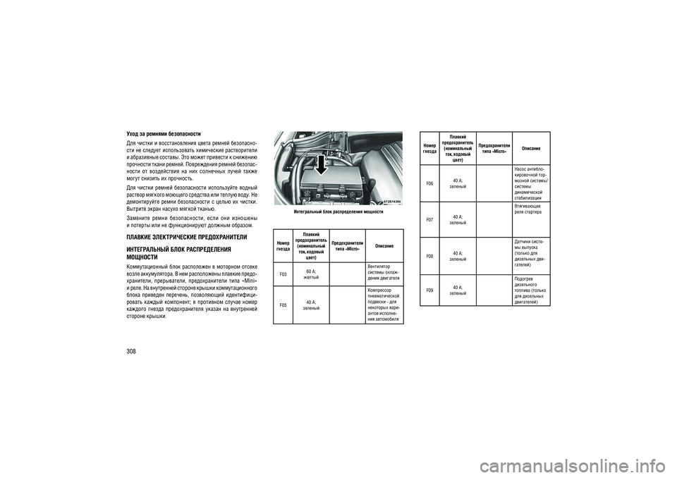 JEEP GRAND CHEROKEE 2014  Руководство по эксплуатации и техобслуживанию (in Russian) 308���� �� ������� ������������ 
��� ������ � �������������� ����� ������ ���������- 
��� �� ������� ������������ ���������� ������������ 
� ���������� �������. ��� ����� �������� � �������� 
��������