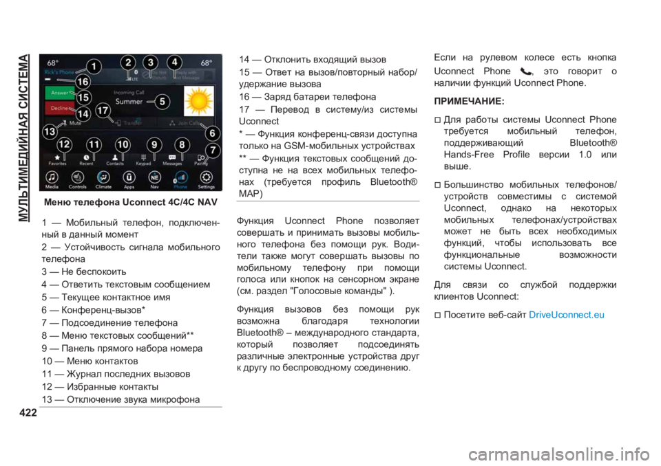 JEEP GRAND CHEROKEE 2020  Руководство по эксплуатации и техобслуживанию (in Russian) FMEVLBF?>BCG:Y�KBKL?F:
422
F_gx�l_e_nhgZ��8�F�R�Q�Q�H�F�W���&���&��1�$�9
Nmgdpby� �8�F�R�Q�Q�H�F�W� �3�K�R�Q�H� iha\hey_l
kh\_jrZlv