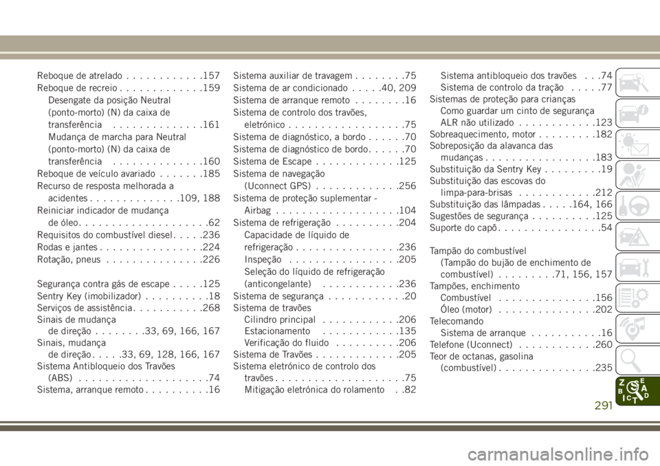 JEEP WRANGLER 2020 Manual de Uso e Manutenção (in Portuguese) Reboque de atrelado............157
Reboque de recreio.............159
Desengate da posição Neutral
(ponto-morto) (N) da caixa de
transferência..............161
Mudança de marcha para Neutral
(pont JEEP WRANGLER 2020 Manual de Uso e Manutenção (in Portuguese) Reboque de atrelado............157
Reboque de recreio.............159
Desengate da posição Neutral
(ponto-morto) (N) da caixa de
transferência..............161
Mudança de marcha para Neutral
(pont
