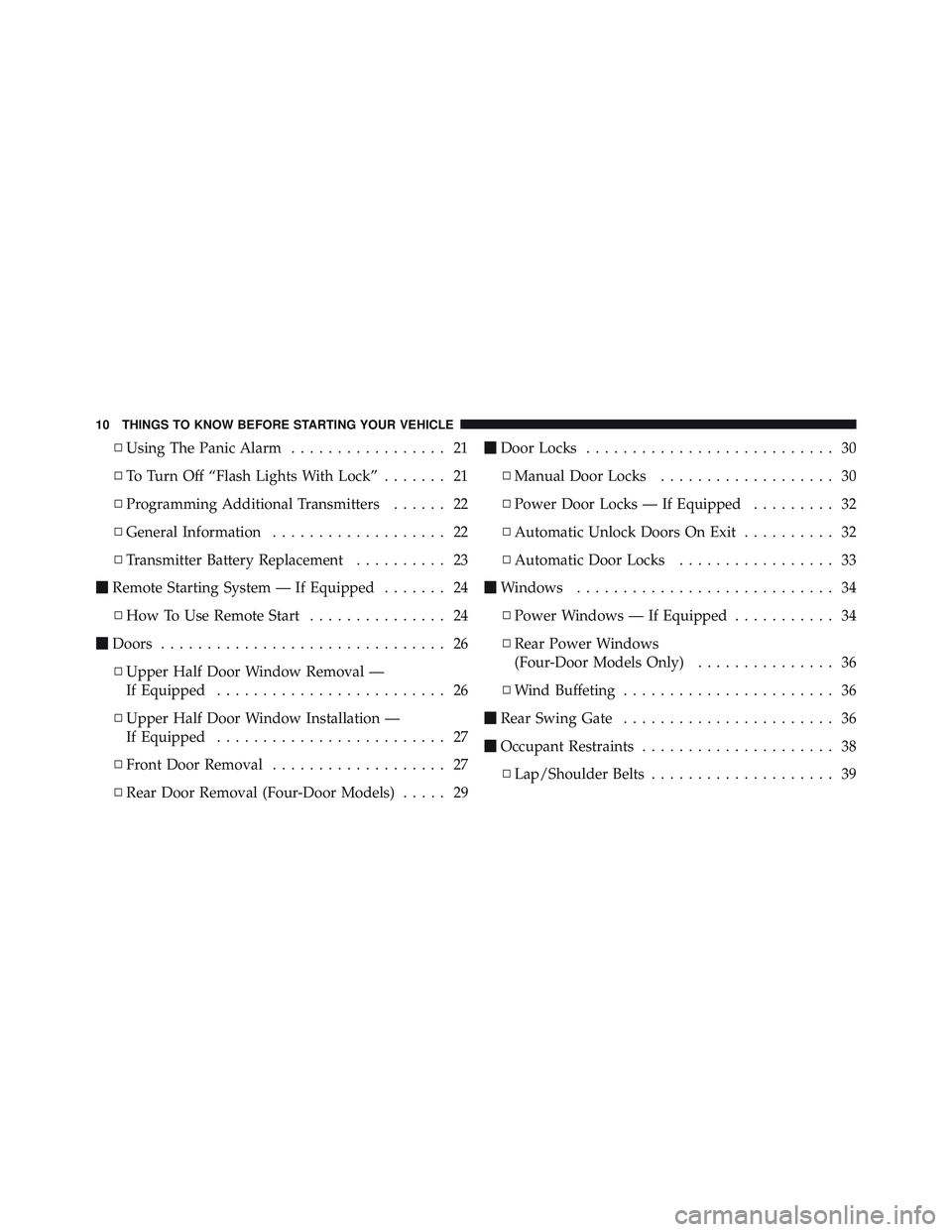 JEEP WRANGLER UNLIMITED 2009 User Guide 
