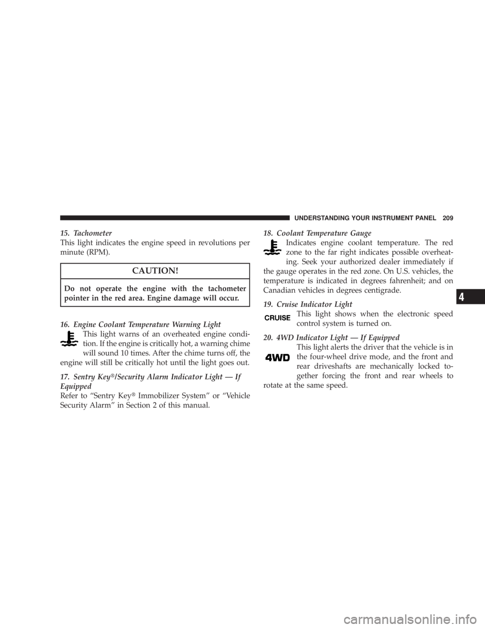 JEEP WRANGLER UNLIMITED 2008  Owners Manual 4 
