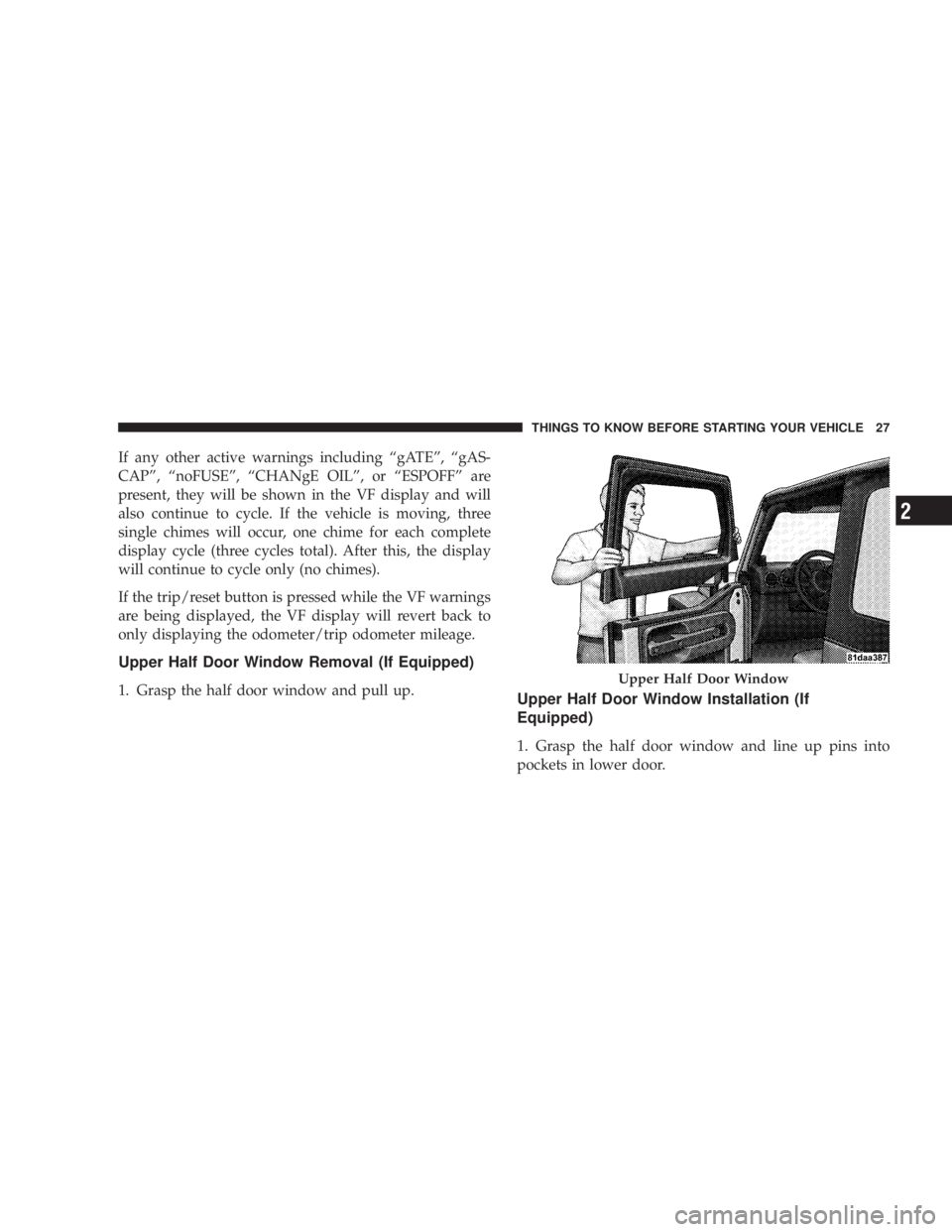 JEEP WRANGLER UNLIMITED 2008 Owners Manual 2 