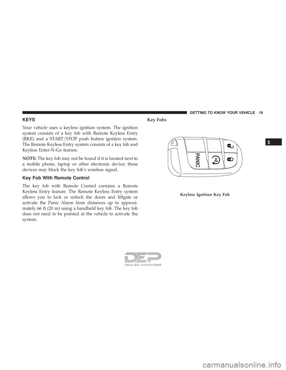 JEEP RENEGADE LATITUDE 2017 Owners Manual Keyless Ignition Key Fob
3
GETTING TO KNOW YOUR VEHICLE 19 JEEP RENEGADE LATITUDE 2017 Owners Manual Keyless Ignition Key Fob
3
GETTING TO KNOW YOUR VEHICLE 19