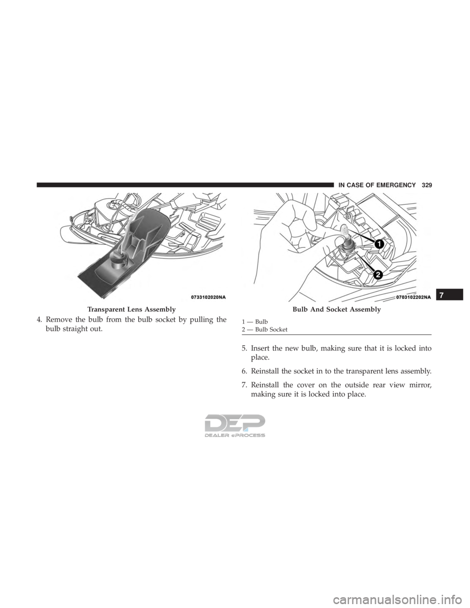 JEEP RENEGADE LATITUDE 2017 Owners Manual Bulb And Socket Assembly JEEP RENEGADE LATITUDE 2017 Owners Manual Bulb And Socket Assembly