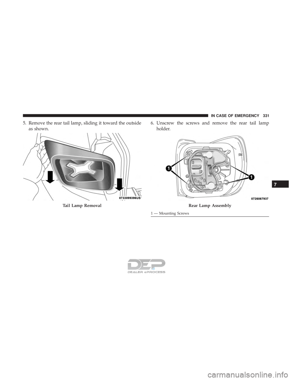 JEEP RENEGADE LATITUDE 2017 Owners Manual Rear Lamp Assembly JEEP RENEGADE LATITUDE 2017 Owners Manual Rear Lamp Assembly
