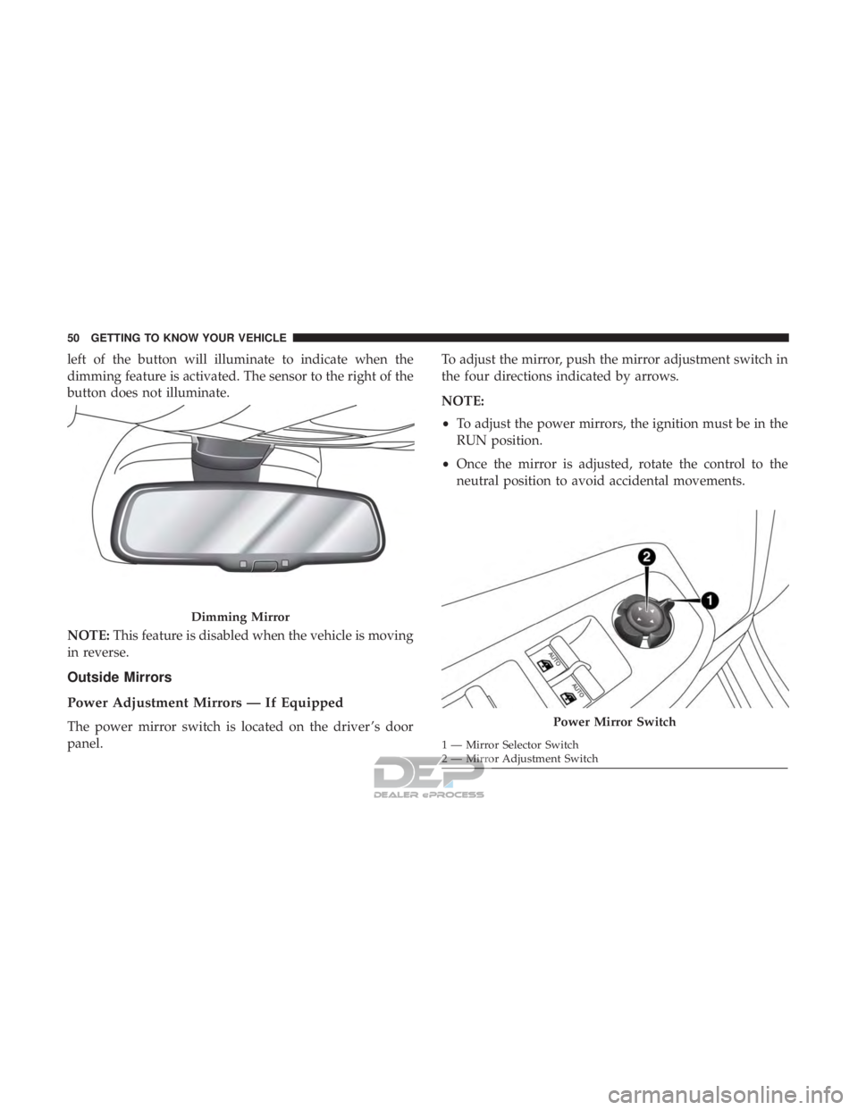 JEEP RENEGADE LATITUDE 2017 Workshop Manual Power Mirror Switch  