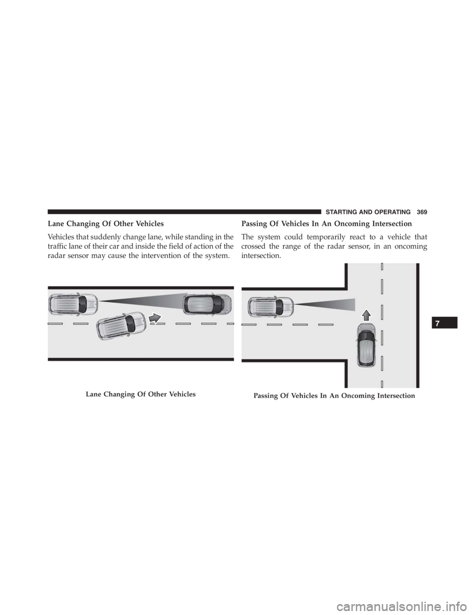 JEEP RENEGADE TRAILHAWK 2016  Owners Manual Passing Of Vehicles In An Oncoming Intersection
STARTING AND OPERATING 369 