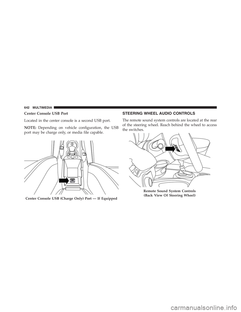 JEEP RENEGADE TRAILHAWK 2016  Owners Manual Remote Sound System Controls
(Back View Of Steering Wheel)
642 MULTIMEDIA 