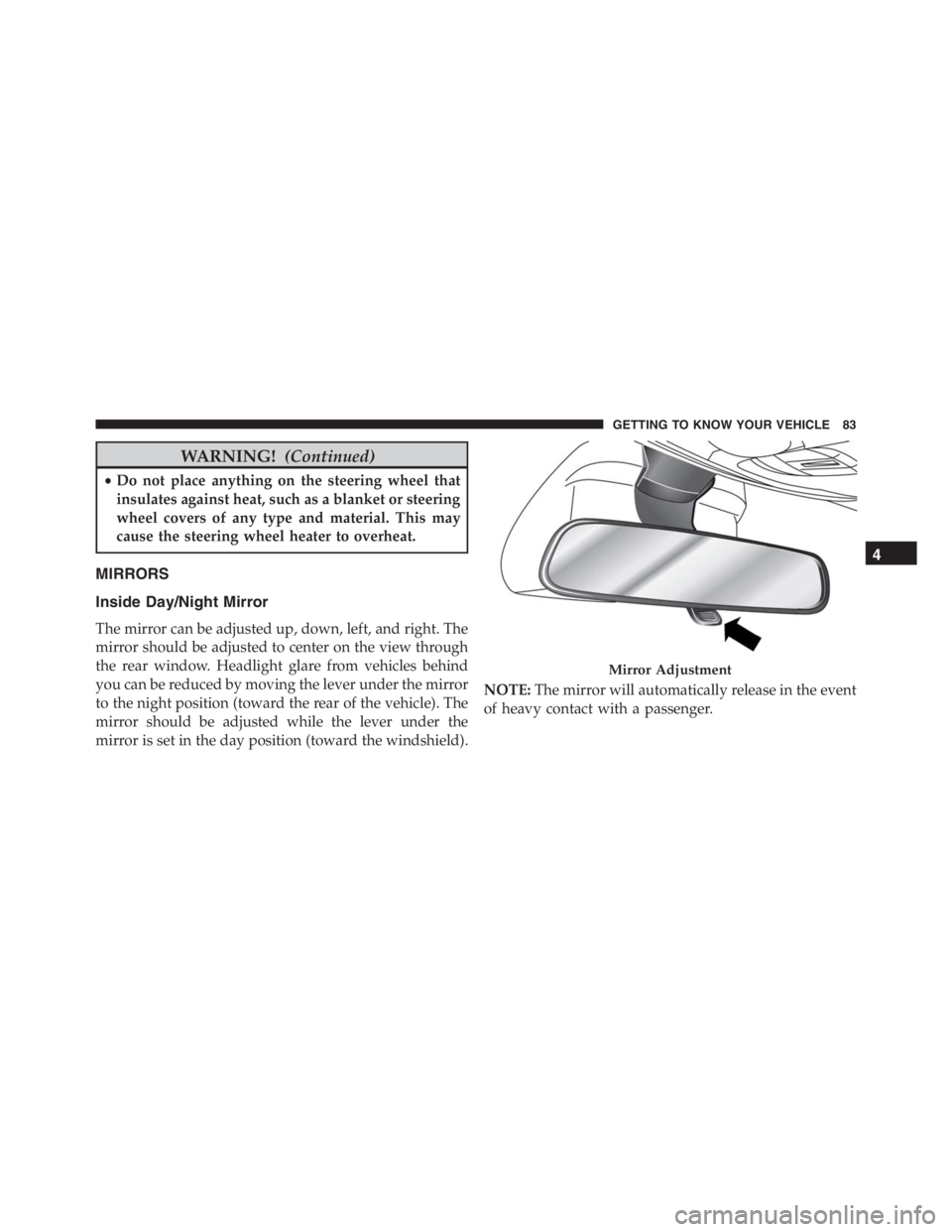 JEEP RENEGADE TRAILHAWK 2016 Manual Online GETTING TO KNOW YOUR VEHICLE 83 