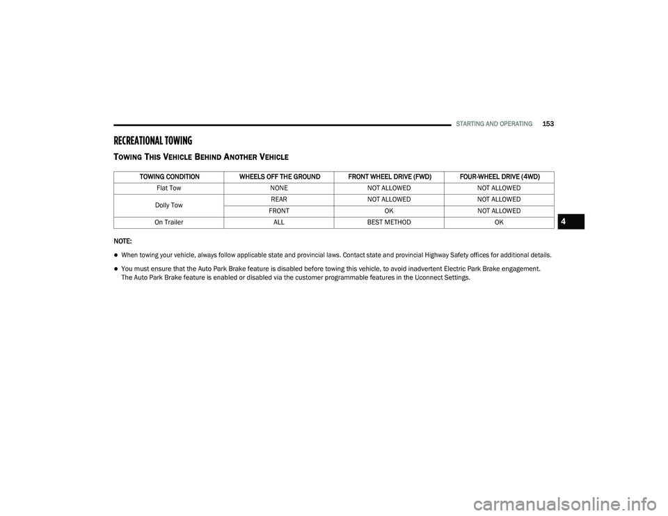 JEEP RENEGADE 2022  Owners Manual 4

21_BV_OM_EN_USC_t.book  Page 153   
