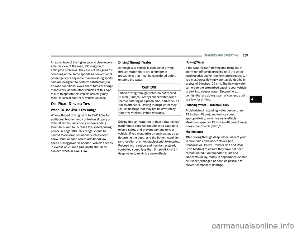 JEEP RENEGADE 2022  Owners Manual 4

21_BV_OM_EN_USC_t.book  Page 155   