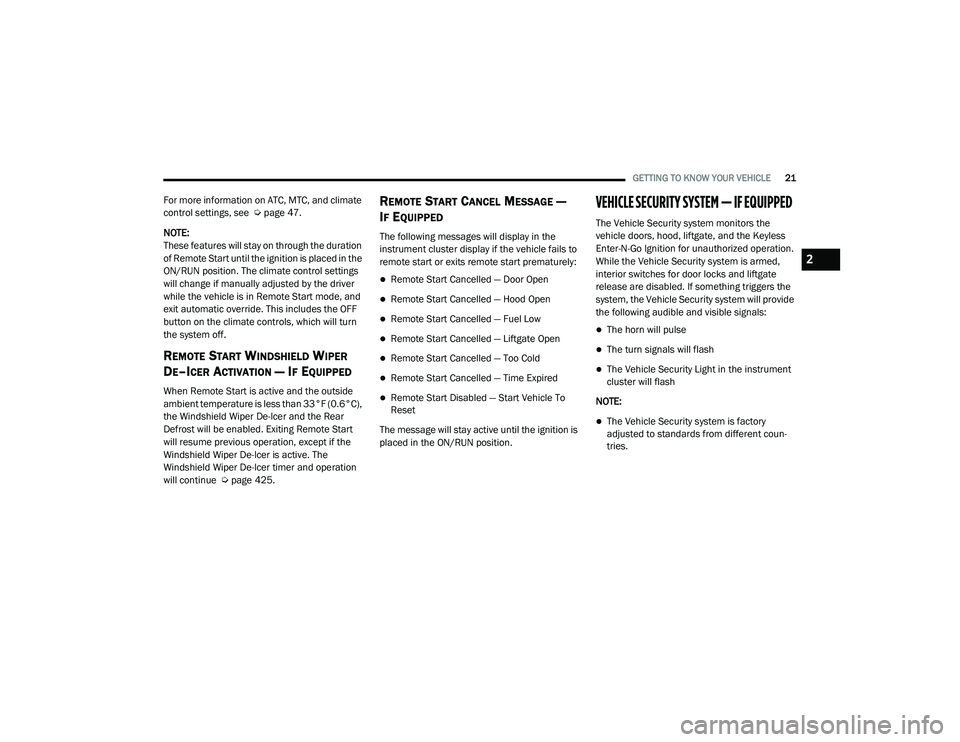 JEEP RENEGADE 2022 Owners Manual 2

21_BV_OM_EN_USC_t.book  Page 21   