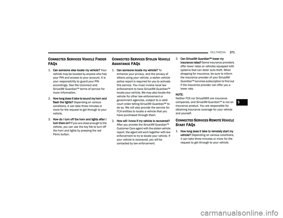 JEEP RENEGADE 2022  Owners Manual 
5

21_BV_OM_EN_USC_t.book  Page 271   
