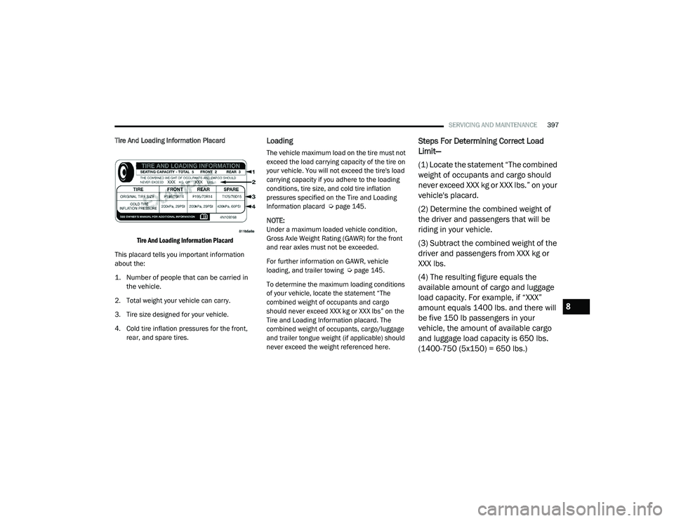 JEEP RENEGADE 2022  Owners Manual 8

21_BV_OM_EN_USC_t.book  Page 397   