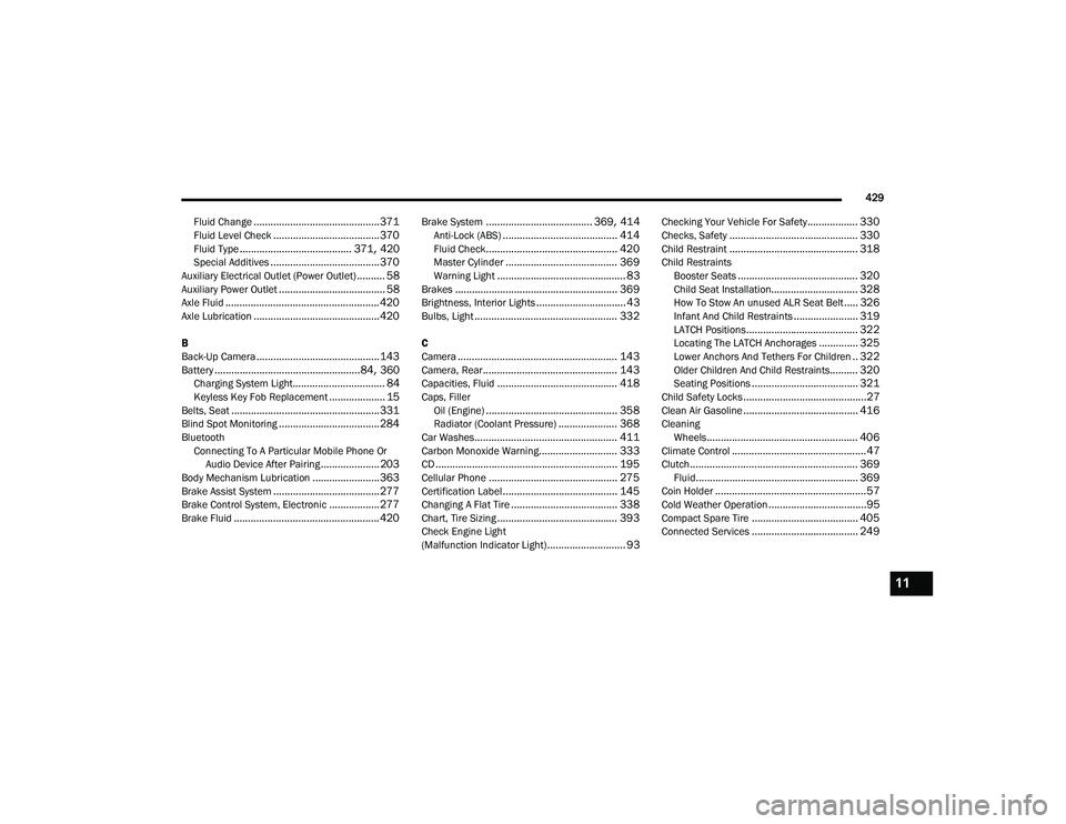 JEEP RENEGADE 2022  Owners Manual 11

21_BV_OM_EN_USC_t.book  Page 429   