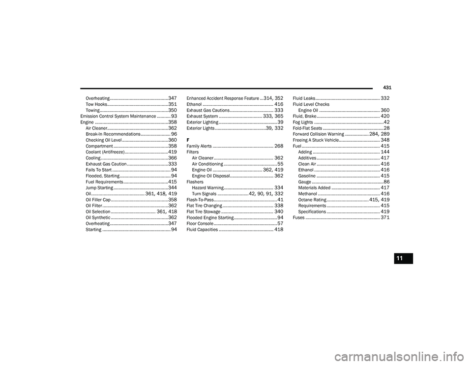 JEEP RENEGADE 2022  Owners Manual 11

21_BV_OM_EN_USC_t.book  Page 431   