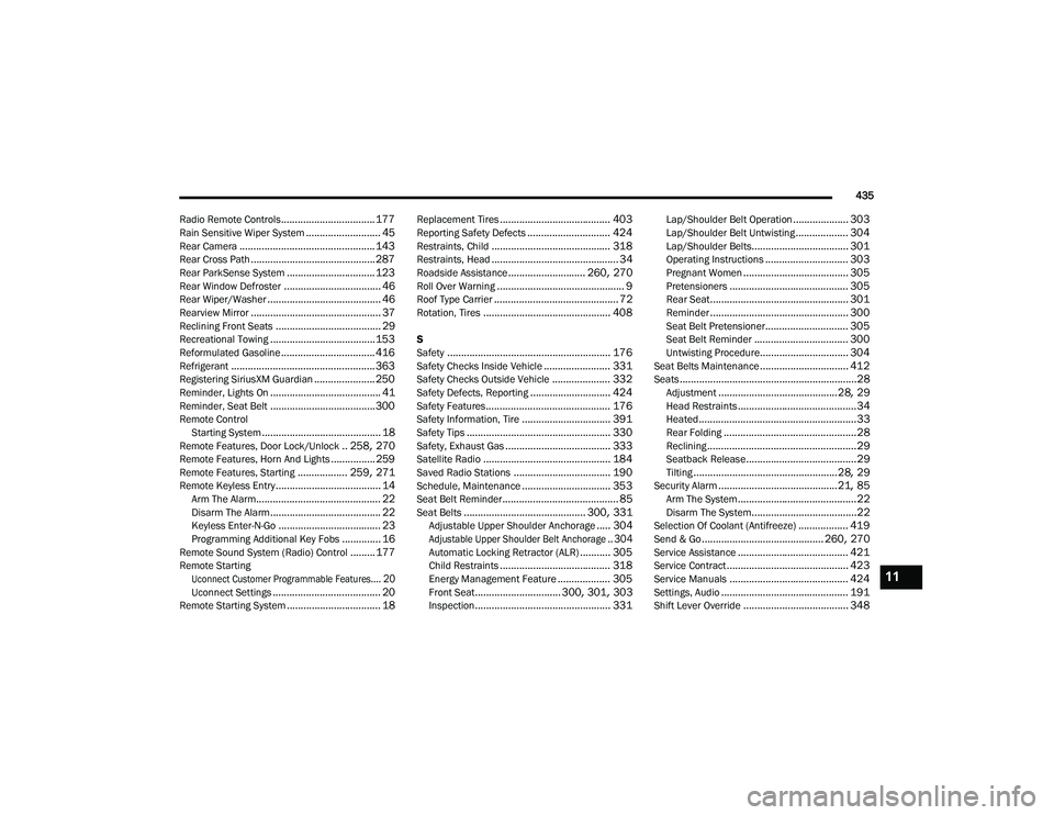 JEEP RENEGADE 2022  Owners Manual 11

21_BV_OM_EN_USC_t.book  Page 435   