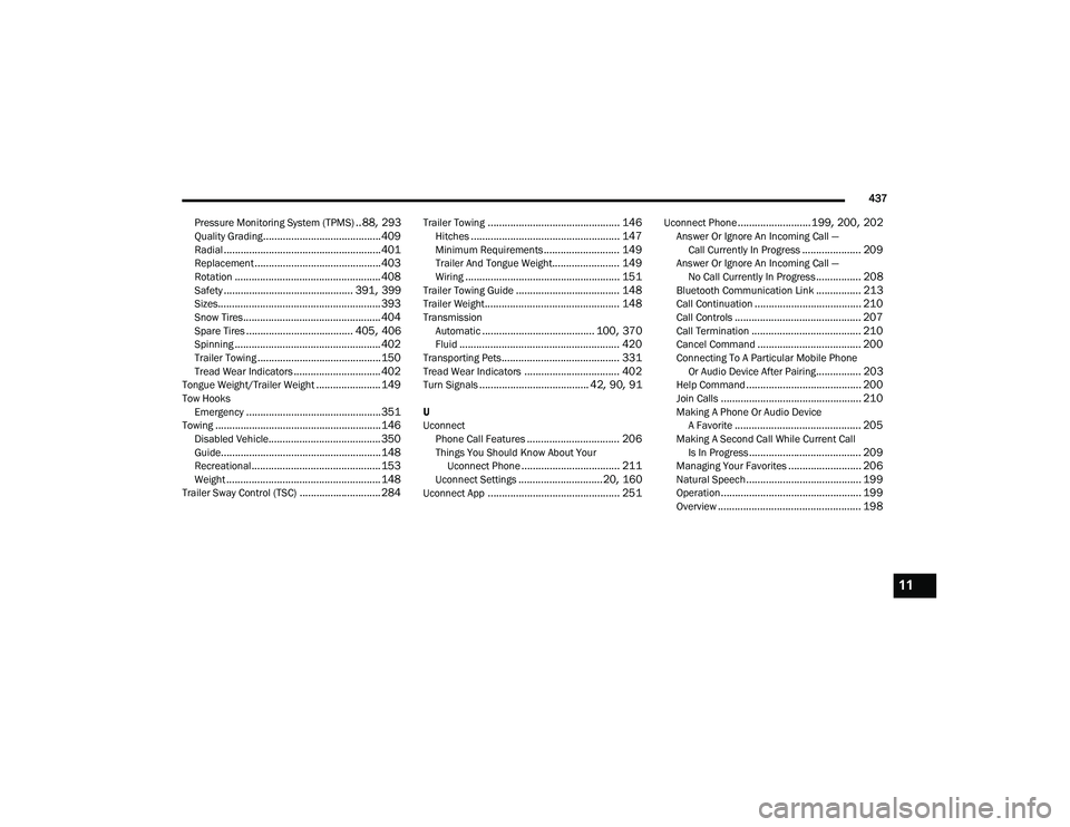 JEEP RENEGADE 2022  Owners Manual 11

21_BV_OM_EN_USC_t.book  Page 437   