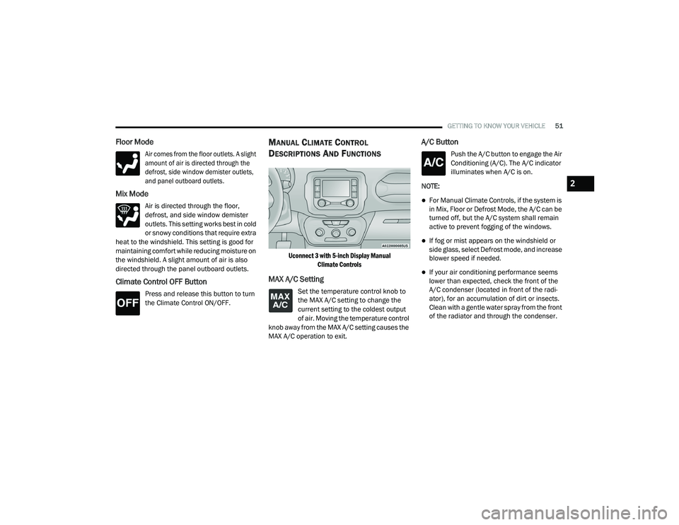 JEEP RENEGADE 2022 Workshop Manual 2

21_BV_OM_EN_USC_t.book  Page 51   