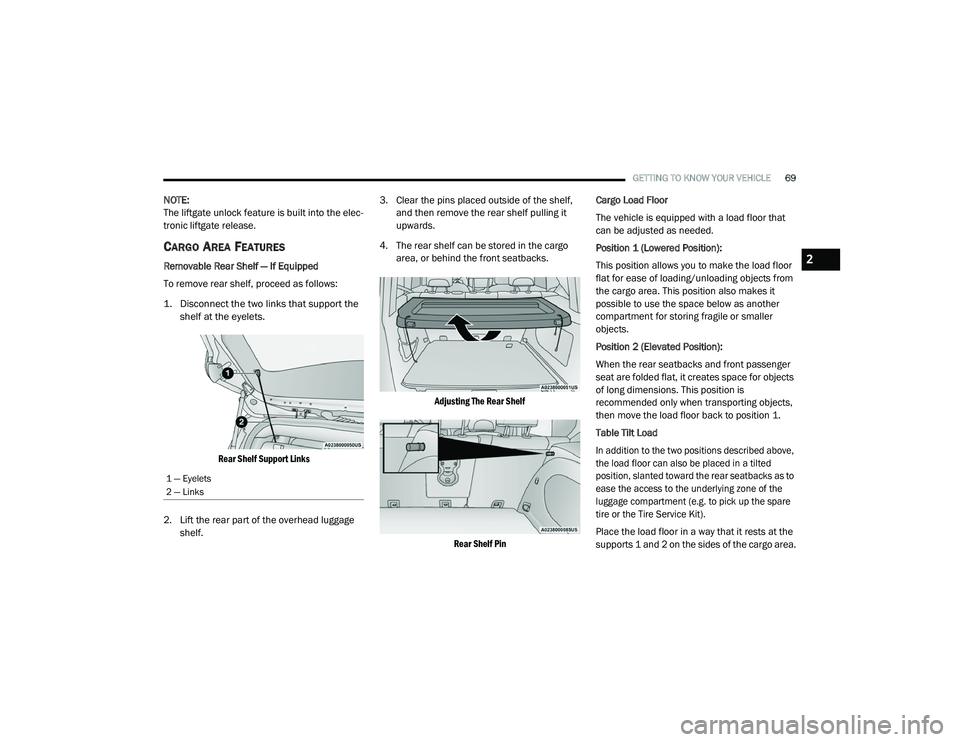 JEEP RENEGADE 2022 Manual PDF 2

21_BV_OM_EN_USC_t.book  Page 69   