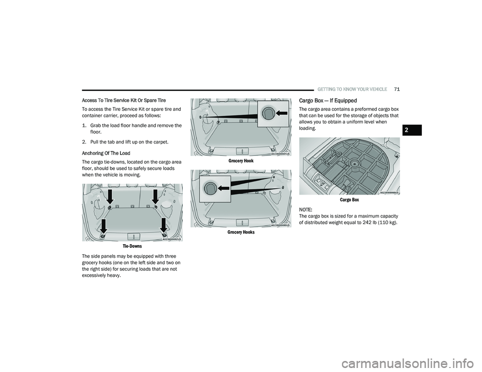 JEEP RENEGADE 2022 Manual PDF 2

21_BV_OM_EN_USC_t.book  Page 71   