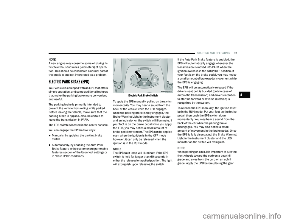 JEEP RENEGADE 2022  Owners Manual 4

21_BV_OM_EN_USC_t.book  Page 97   