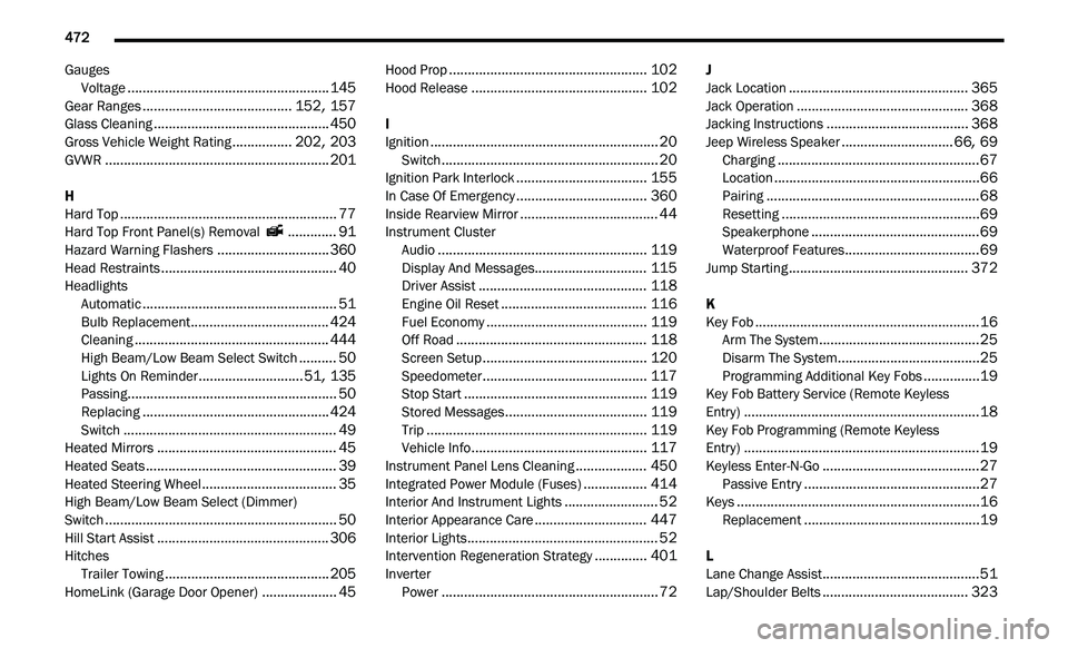 JEEP GLADIATOR 2022  Owners Manual ����������������������������������������������������������������������������������������������������