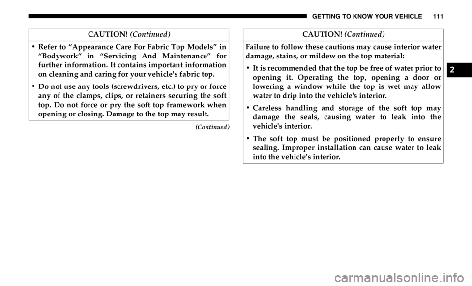 JEEP GLADIATOR 2020  Owners Manual �&�$�8�7�,�2�1� (Continued�\fC�$�8�7�,�2�1� (Continued�\f
2 