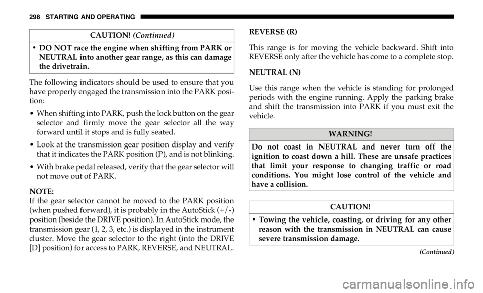 JEEP GLADIATOR 2020  Owners Manual �&�$�8�7�,�2�1� (Continued�\f 