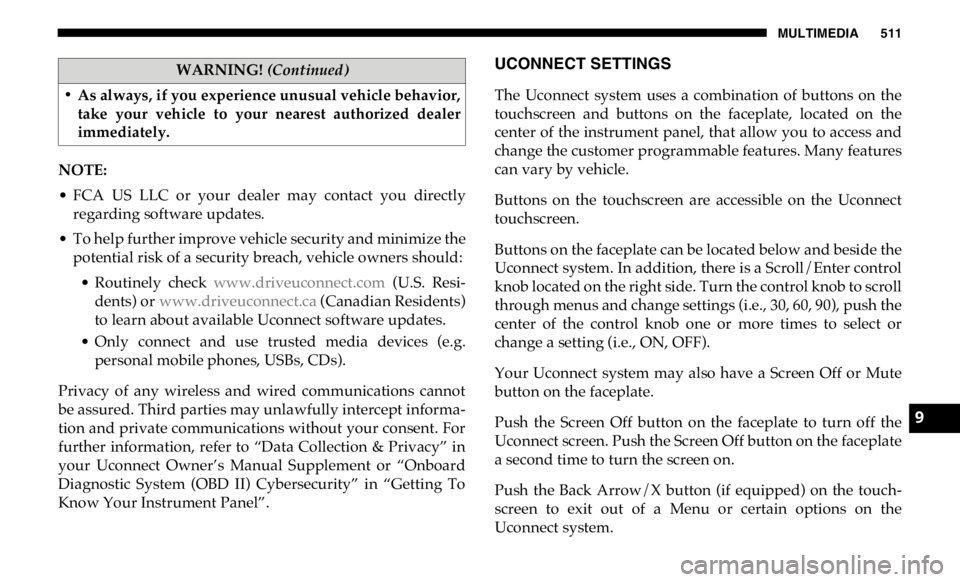 JEEP GLADIATOR 2020  Owners Manual �:�$�5�1�,�1�*� (Continued�\f
9 