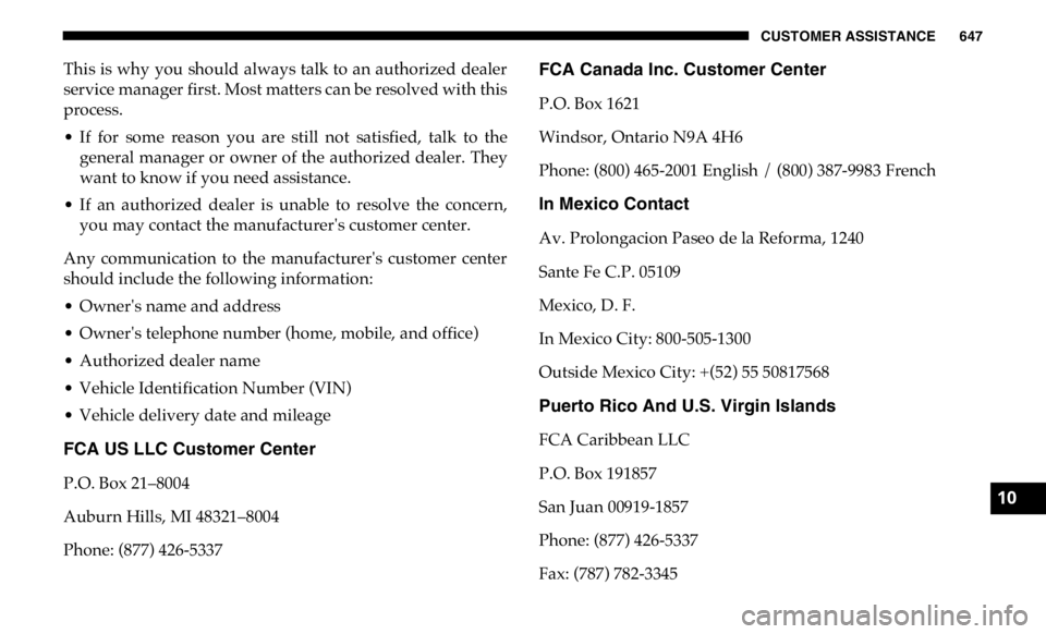 JEEP GLADIATOR 2020  Owners Manual 10 
