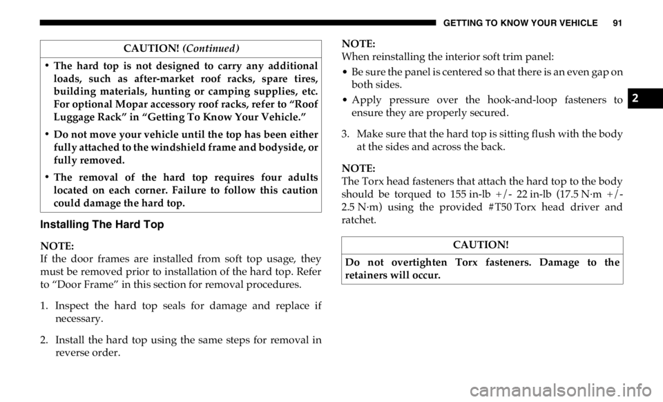 JEEP GLADIATOR 2020  Owners Manual �&�$�8�7�,�2�1� (Continued�\f
2 
